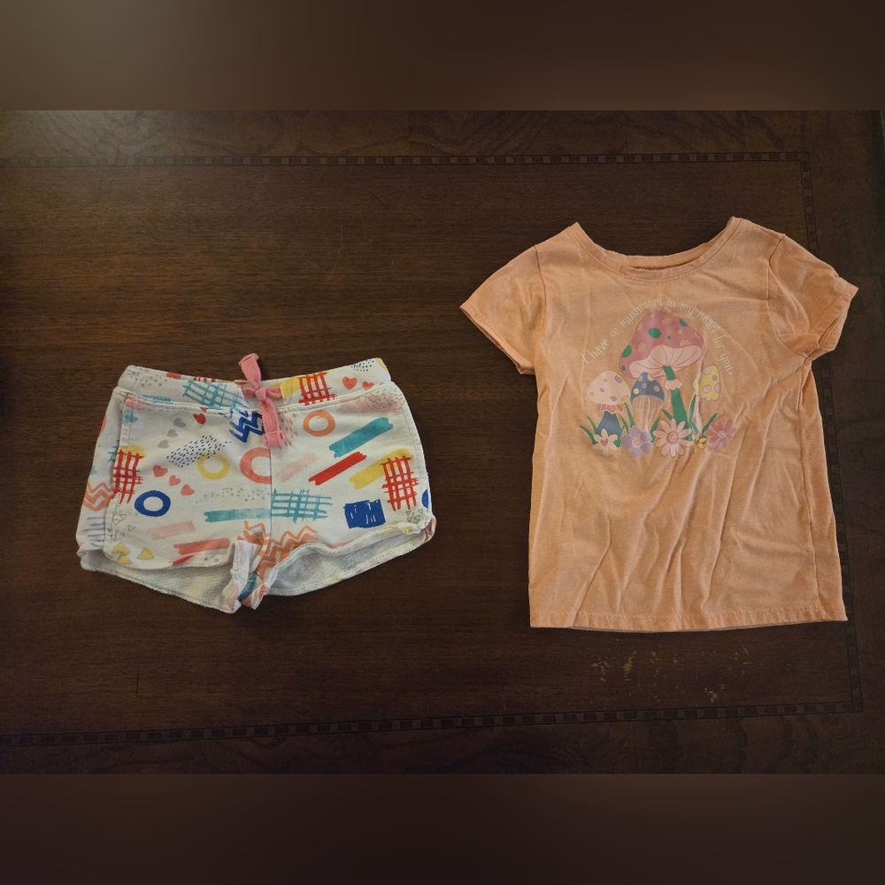 girl 4t graphic tee and design shorts